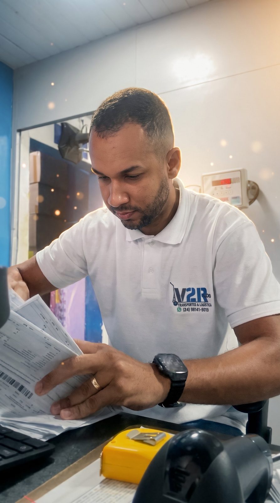 Conferência de encomenda no balcão da V2R